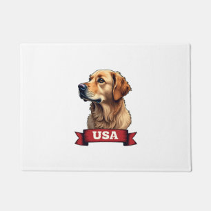Vintage USA Golden Retriever Engraving Shirt 4 Doormat