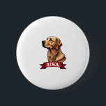 Vintage USA Golden Retriever Engraving Shirt 6 Cm Round Badge<br><div class="desc">Vintage USA Golden Retriever Engraving Shirt</div>