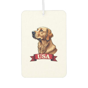 Vintage USA Golden Retriever Engraving Shirt Car Air Freshener