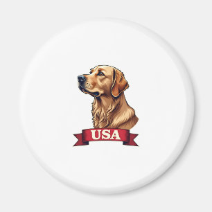 Vintage USA Golden Retriever Engraving Shirt Magnet