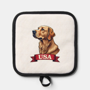 Vintage USA Golden Retriever Engraving Shirt Pot Holder