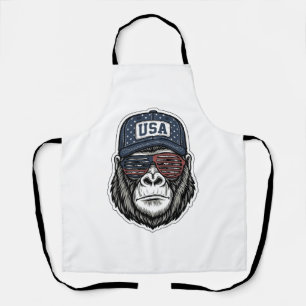 Vintage USA Gorilla Sunglasses Patriotic Shirt Des Apron