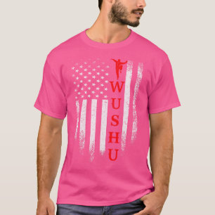 Vintage Usa Kung Fu American Flag Wushu Funny Patr T-Shirt