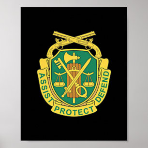 Vintage Usa Military Police Corps Logo Veteran Pat Poster