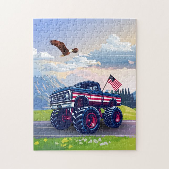 Vintage, USA monster truck Jigsaw Puzzle (Vertical)