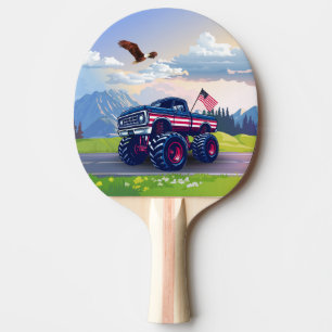 Vintage, USA monster truck Ping Pong Paddle