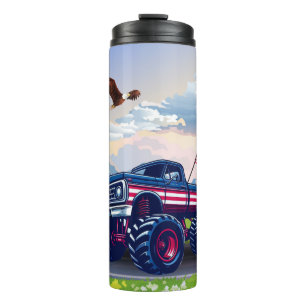Vintage, USA monster truck Thermal Tumbler