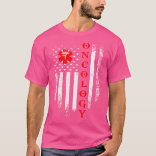 Vintage Usa Oncology Doctor American Flag Oncologi T-Shirt