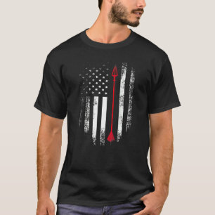 Vintage USA Red White Archery Arrow American Flag T-Shirt