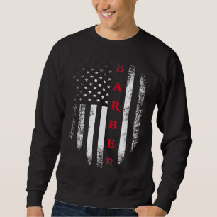 Vintage USA Red White Barber American Flag Cool Gi Sweatshirt