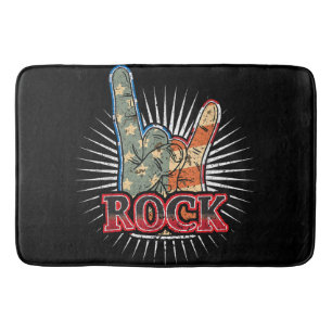 Vintage USA Rock - Band Concert Poster 70s 80s Bath Mat