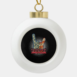 Vintage USA Rock - Band Concert Poster 70s 80s Ceramic Ball Christmas Ornament