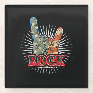 Vintage USA Rock - Band Concert Poster 70s 80s Glass Coaster