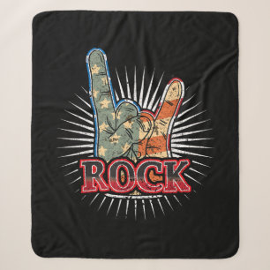 Vintage USA Rock - Band Concert Poster 70s 80s Sherpa Blanket