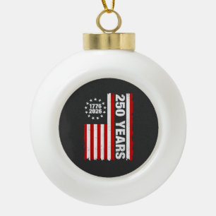 Vintage USA Semiquincentennial 250th Anniversary  Ceramic Ball Christmas Ornament