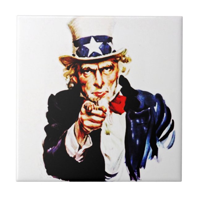 Vintage USA Uncle Sam Wants You Points Tile (Front)