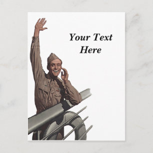 Vintage USN Sailor Shout Out Post Card