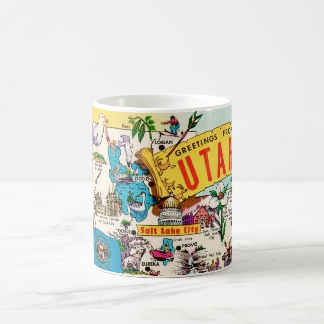 Vintage Utah Map Coffee Mug (Center)