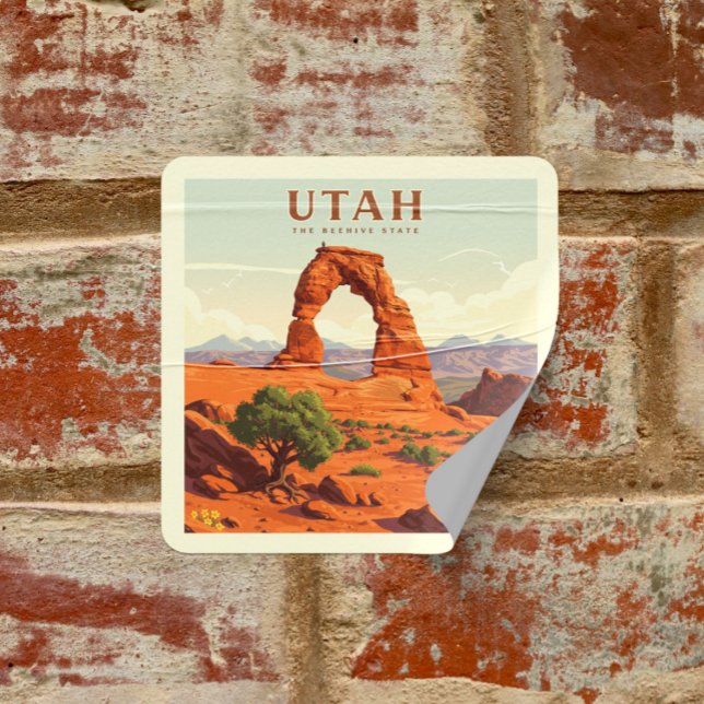  Vintage Utah Square Sticker (Creator Uploaded)