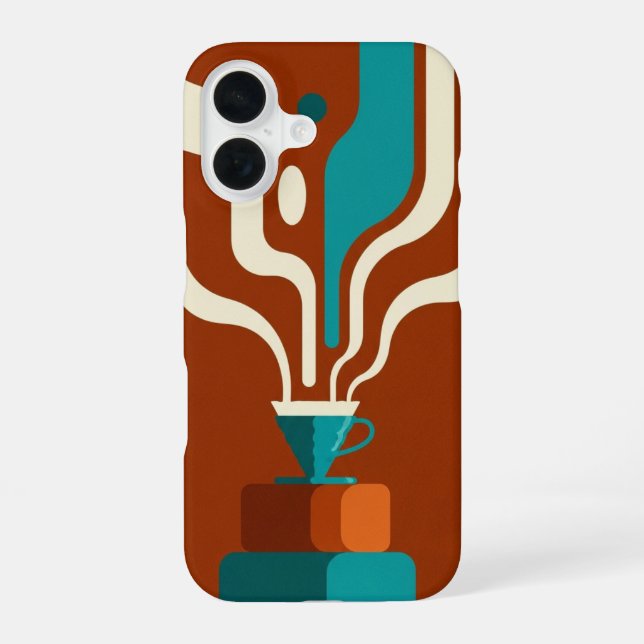 Vintage V60 Coffee Pour iPhone 16 Case (Back)