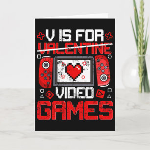 Vintage V Is For Video Games Valentine Gamer Valen Card
