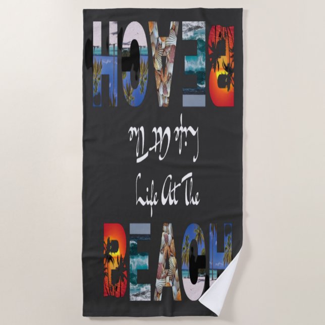 Vintage Vacation at The Beach Towel (Front)
