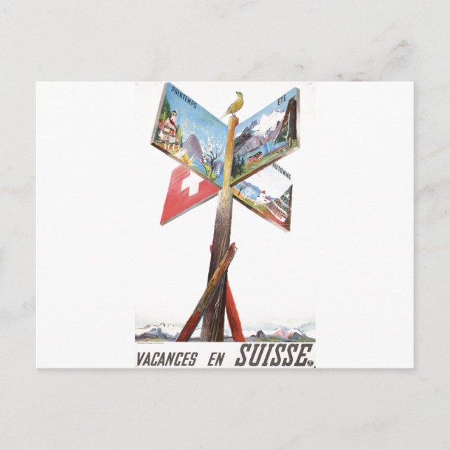 Vintage Vacation in Switzerland Postcard (Front)