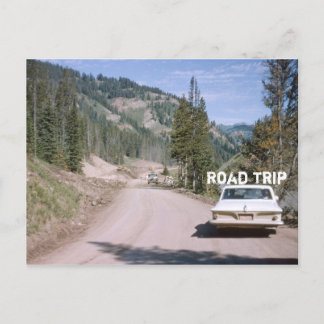 Vintage Vacation Montana Road Trip Classic Car Postcard