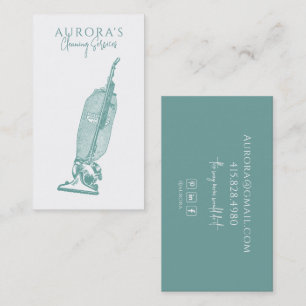 Vintage Vacuum House Cleaning Maid Business Card