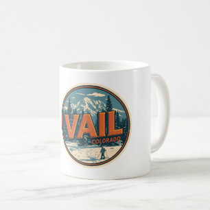 vintage Vail colorado outdoor winter snow ski Coffee Mug