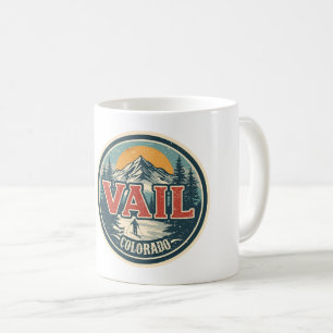 vintage Vail colorado outdoor winter snow ski  Coffee Mug