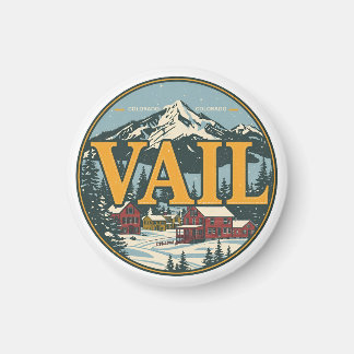 vintage Vail colorado outdoor winter snow ski Magnet