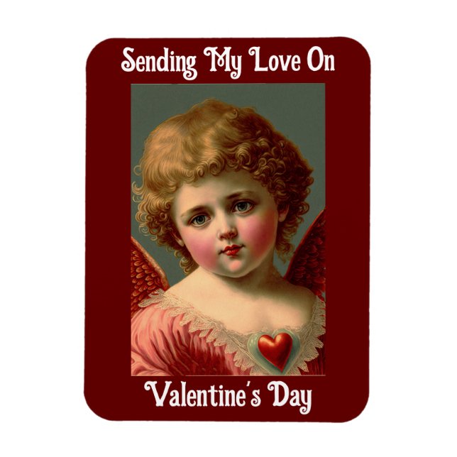 Vintage Valentine Angel Flexible Magnet (Vertical)