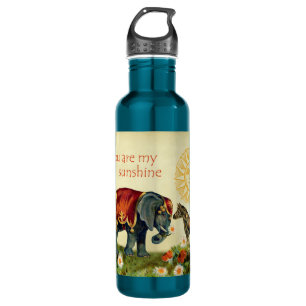 Vintage Valentine Animals in Love Collage 710 Ml Water Bottle