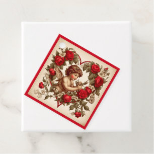 Vintage Valentine art love cupid Favour Tags