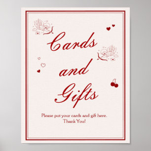 Vintage Valentine Bridal Shower Cards and Gifts Poster
