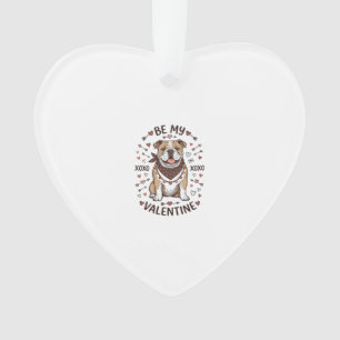 Vintage Valentine Bulldog XOXO Shirt Design_1 Ornament