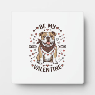 Vintage Valentine Bulldog XOXO Shirt Design_1 Plaque