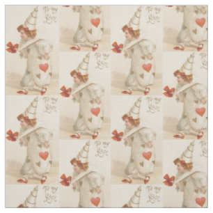 Vintage Valentine Clown Fabric
