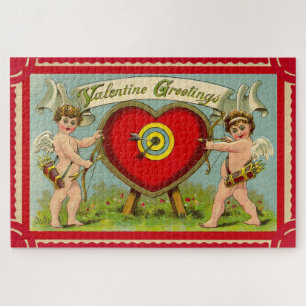 Vintage valentine cupid art jigsaw puzzle