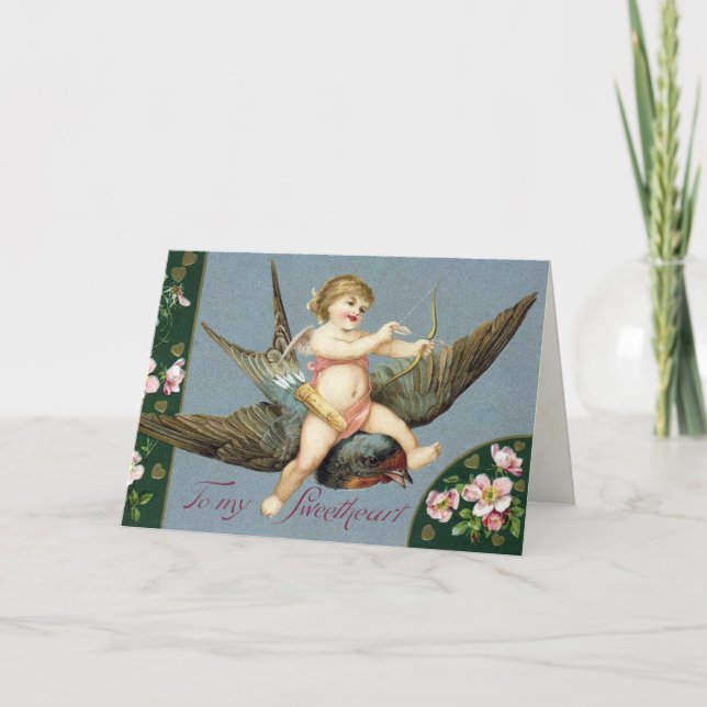 Vintage Valentine Cupid Card (Front)