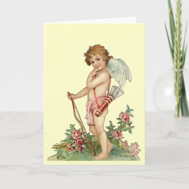 Vintage Valentine Cupid Card (Front)