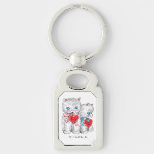 Vintage Valentine custom name key chain