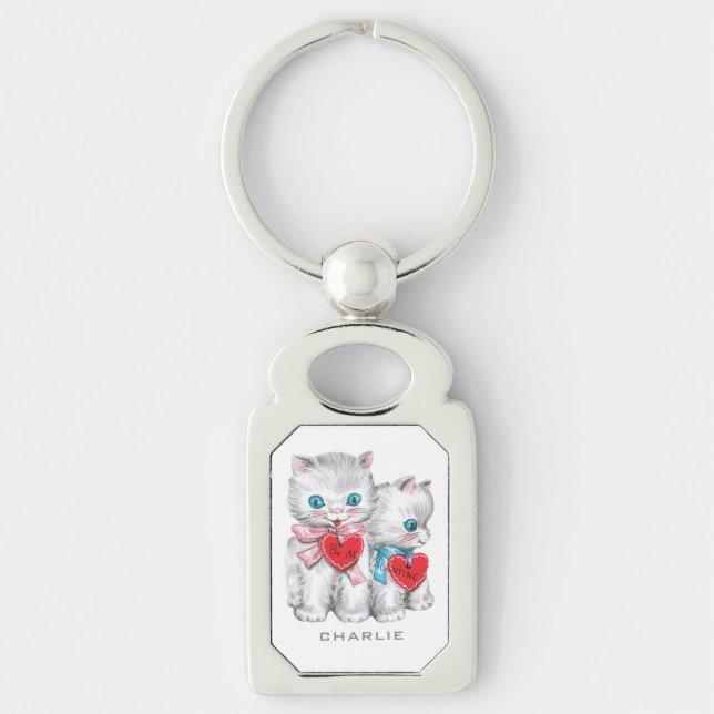 Vintage Valentine custom name key chain (Front)