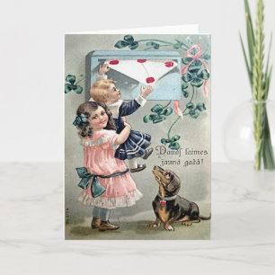 Vintage Valentine Dachshund Holiday Card