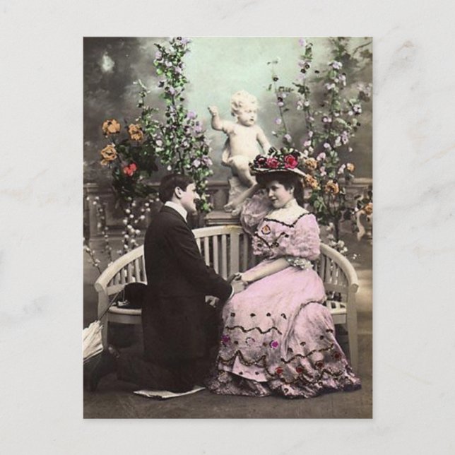 Vintage Valentine Date Holiday Postcard (Front)