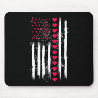 Vintage Valentine Day American Flag Heart Perfect  Mouse Pad