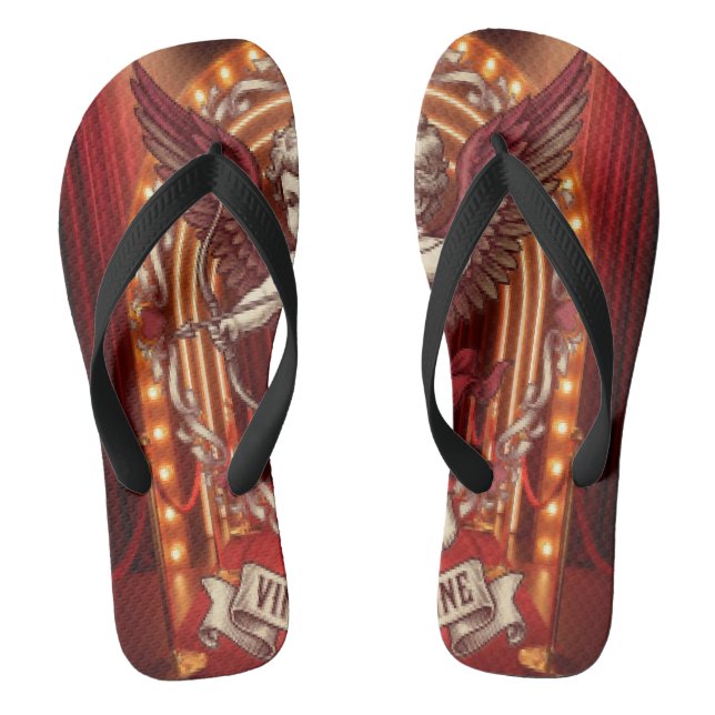 Vintage Valentine Day  Jandals (Footbed)