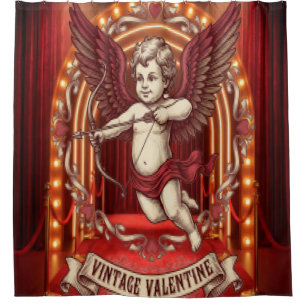 Vintage Valentine Day  Shower Curtain