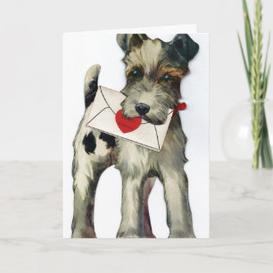 Vintage Valentine Dog Holiday Card
